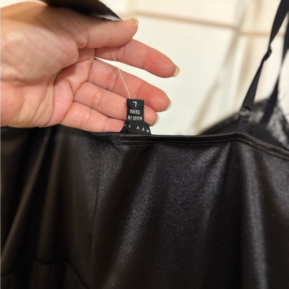 Elegant Black Satin Dress